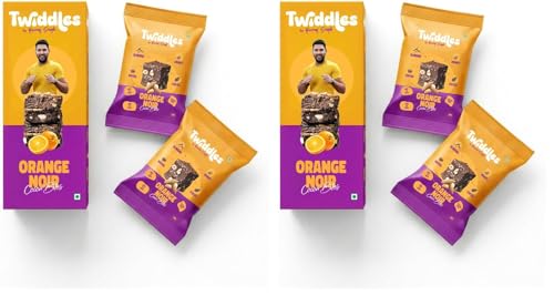 Image of Twiddles Mini Snack Bar Chocolate Orange Belgian Bites , Pack of 12 | Energy Bites | Vegan | Gluten-Free | Millets | Cashew | Natural | Superfood | Healthy Chocolate | 80 Calories | Dates burfi made with Dry fruits & millets