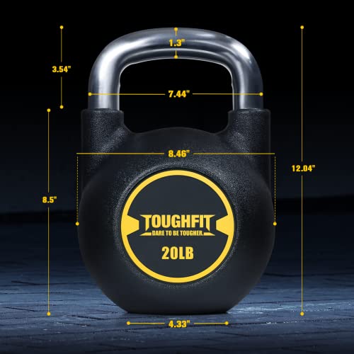 Toughfit 20Lb Pu Coated Kettlebell Weights - Kettlebell Sets & Competition Kettlebell With Rust-Proof Handles & Flat Bottoms For Strength Weight Training #TOP1