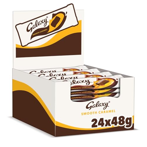 Galaxy Smooth Caramel Milk Chocolate Bars Bulk Box, 24x48g