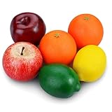 Lorigun 6 Piezas de Frutas Artificiales, Frutas Falsas para decoración, Frutas realistas para Fiestas, decoración de Navidad, centros de Mesa, Accesorios para exhibir Frutas, Manzanas Artificiales