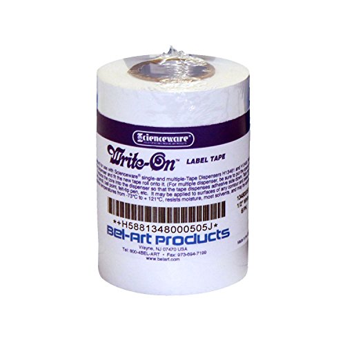 SP Bel-Art Write-On White Label Tape; 15yd Length, ³/₄ in. Width, 1 in. Core (Pack of 4) (F13480-0075) Made in USA
