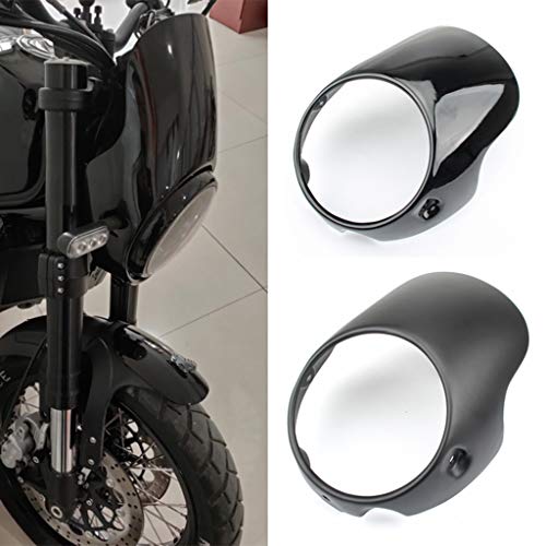 D DOLITY 7 inch Motorcycle Headlight Fairing Universal Ornamental Screen, Easy Installation Motorcycle Headlight Fairing Mask Front Fork Cowl Visor