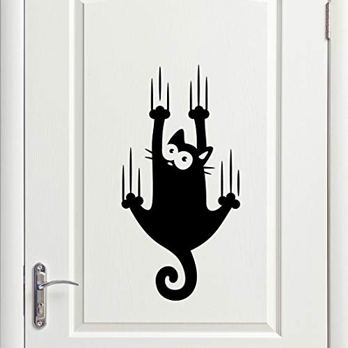 Wall4Stickers Cat Scratching Wall Vinyl Sticker Room Art Funny Home Kitchen Decal Living Room Fridge Decals Decoration Stencil Poster Nursery Children House Cupboard Interior Design Cartoon Cute Sign Mural Window thumb #3