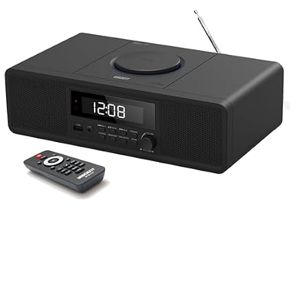 Compact Stereo System with CD Player, Bluetooth, Dual Alarms Clock, FM Radio, 20 W RMS Clear Sound photo Compact Stereo System with CD Player, Bluetooth, Dual Alarms Clock, FM Radio, 20 W RMS Clear Sound