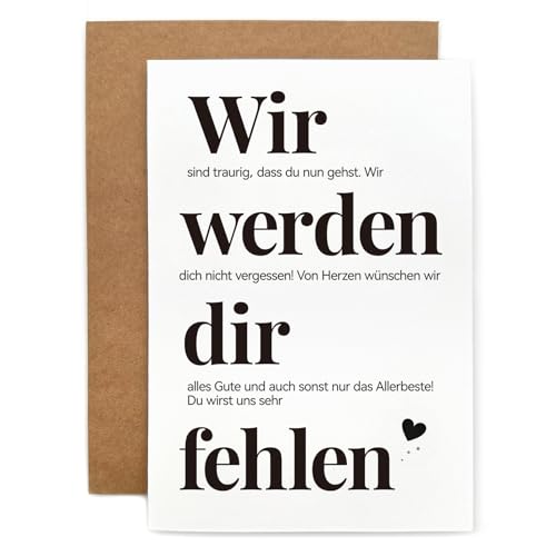 YISCOKO abschiedskarte kollegen karte abschied kollegin A6(mit Umschlag und Dichtungsband)abschiedsgeschenk kollegen Abschiedskarten eignen sich für Anlässe wie Ruhestand Jobwechsel oder als Geschenk