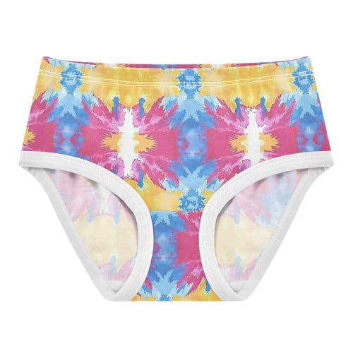 ZZKKO Tie-dye Art Floral Pattern Girls Underwear Toddler Panties for Girls Comfort Brief Size 2T-8Y