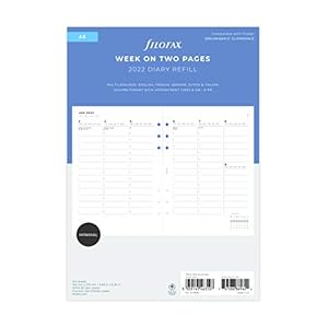 Filofax A5 Minimale Week om Verticaal te bekijken met afspraken 2022 Dagboek, 22-68593