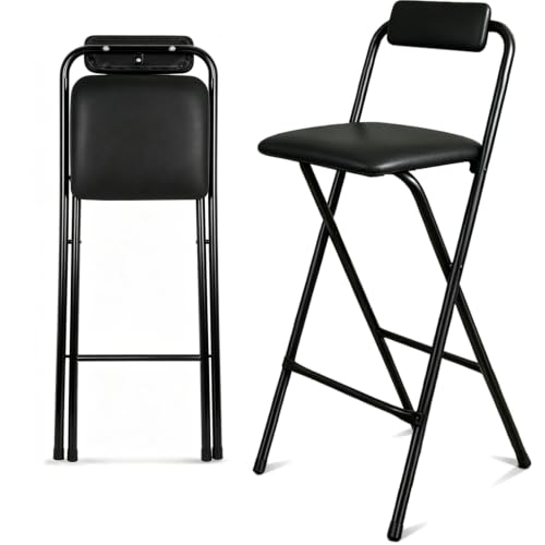 FATOLRD Folding Stool with Back,1Pcs Tall Foldable Stool 25.5 Inch