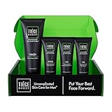 Tiege Hanley Skin Care Set for Men, Essential Routine, System Level 1, Daily Face Wash, Facial Scrub, Moisturizer With SPF, and Night Cream for Healthy, Hydrated Skin, Men’s Skin Care, 4 Piece Kit