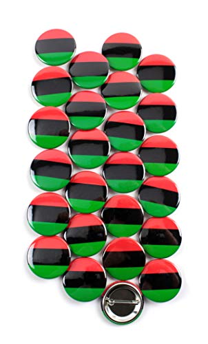 Pan-African Flag Pinback Buttons – 1.5 Inch Round – 25 Pack