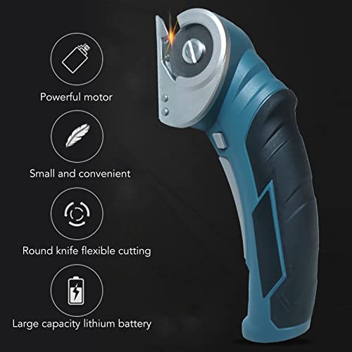 Fockety Tijeras eléctricas sin Cable, Tijeras para Cortar Tela, alfombras y Cuero, Potente Mini Cortador eléctrico Cortador de alfombras con batería Recargable, Cuchillas de Corte