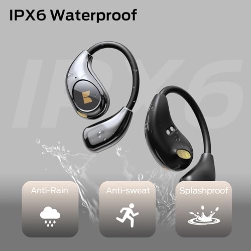 Image of Monster Open Ear AC510 Earbuds, Bluetooth6.0 Wireless Earbuds, Stereo Sound Ear Buds with AI Intelligent Noise Reduction, Type-C Charging, Touch Control, 30H Playback, IPX6 Waterproof Earphones(Black)