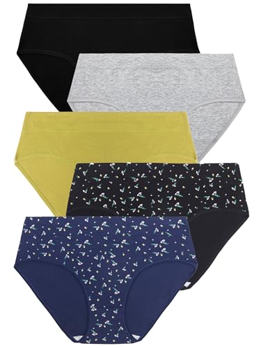 Image of Women Underwear Cotton Mid Rise Full Coverage Soft 5-Pack