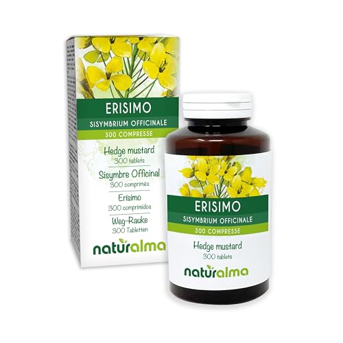 Erísimo o Hierba de los cantores (Sisymbrium officinale) sumidades floridas Naturalma - 150 g - 300 comprimidos - Complemento alimenticio - Natural y Vegano