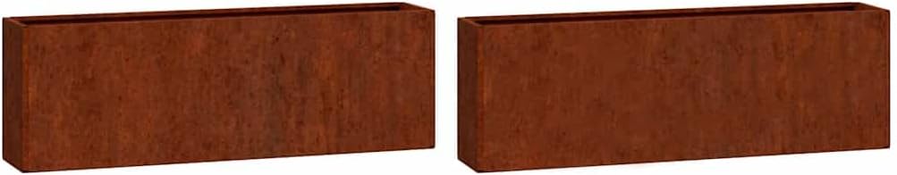 vidaXL Wall Planter 2 Pcs, Outdoor Wall Mounted Planter for Vegetables Flowers Herbs, Wall Plant Holder Flower Pot, Rusty Corten Steel