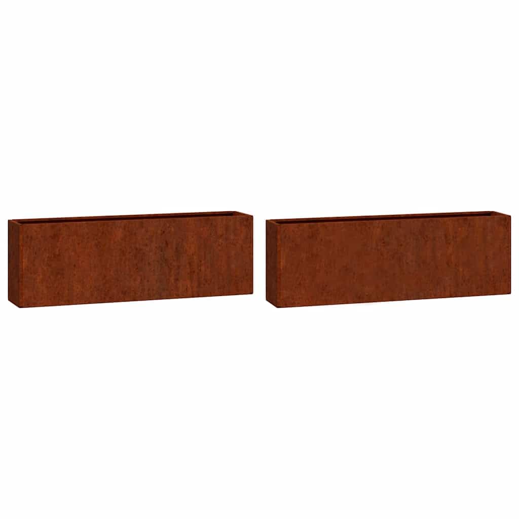 Fioriere da Parete 2 pzin Acciaio Corten 53x10x17 cm,Casa e Giardino,Prato e Giardino,Giardinaggio,Vasi e fioriere,2.61kg-823686