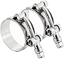 Yonput 2 PCS Stainless Steel T-bolt Silicone Hose Clamps Sliver Turbo Pipe Intercooler Clamp, Adjustable Range 58-65mm for 2' Hose ID