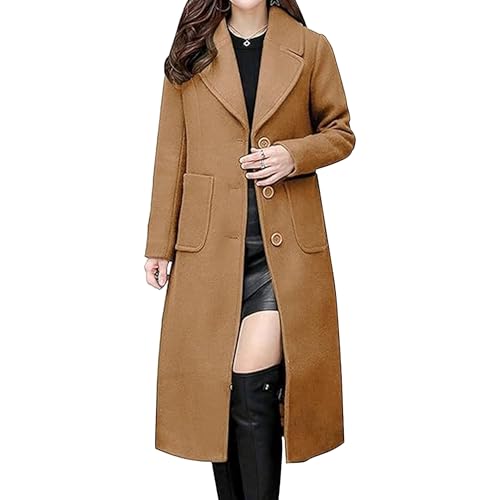 Abrigo de invierno para mujer tipo gabardina de tweed para viajes y exteriores