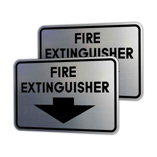 Image of Signs ByLITA Classic Framed Fire Extinguisher (Brushed Silver) - X-Large 2 Pack