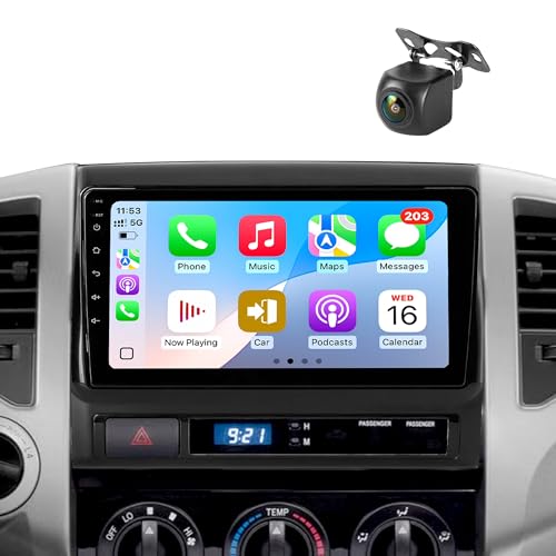 Upgraded 9 Car Stereo/Radio for Toyota Tacoma 2005-2015 CarPlay/Android Auto/Android 13/2G+64G/GPS Navigation/Backup Camera Built in Cooling Fan