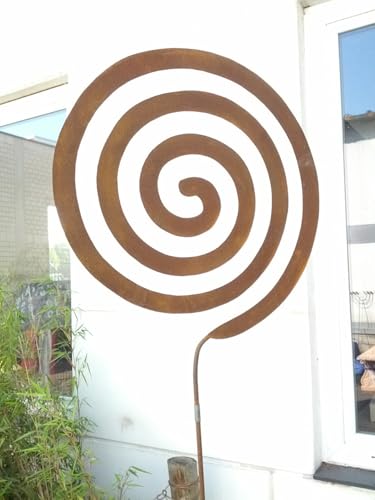 Gartenstecker Beetstecker Edelrost Spiral oval Metall H135cm B35cmGartendeko Deko Eisen 030562