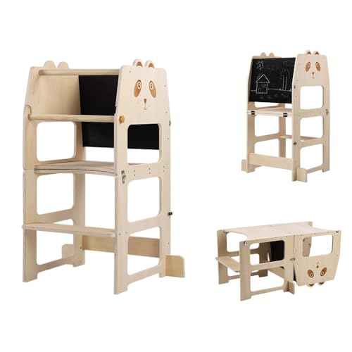 Tour d Observation Enfant Montessori 3-en-1 Tour d'apprentissage Table d'Activités pour Enfants...