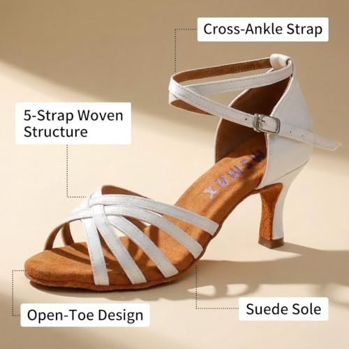 Image of MSMAX Women's Practice Ballroom Dancing Shoes Indoor Performance Latin Dance Shoes for Woman