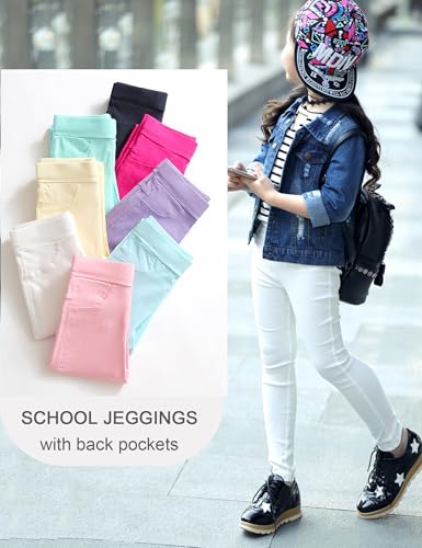 Kiench Girls Leggings with Pockets Knit School Jeggings Pants3