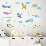 Airplane Wall Decals Plane Wall Stickers for Bedroom Wall Art Mural for Living Room Kids Room Wall D