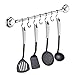 MaxHold Porta Utensili da Cucina con 7 Ganci - Sistema di Vuoto - Portasciugamani con Ventose - Niente Fori Necessari - Acciaio Inossidabile Nessuna Ruggine - Utilizzabile in Bagno e Cucina immagine