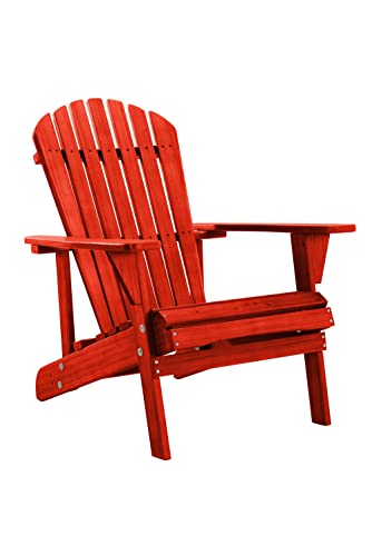 Saint Birch Waterfall Transitional Solid Wood Adirondack Chair In Red #TOP30
