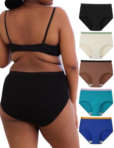 INNERSY Unterhosen Damen Große Größen Baumwolle Unterwäsche 44-62 5 Pack | Hohe Taille Maxi Slip, 100% Baumwoll Schritt, Schlüpfer Übergröße. Taillenslip Weich, Atmungsaktive Damen