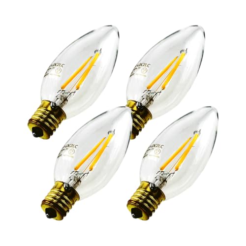 LEDフィラメント シャンデリア電球 クリア E17口金 2W 2700K (4個セット) 目に眩しくない程よい明るさリュウド RE-E17-LDC2LC シャンデリアをオシャレに演出しかも省エネ