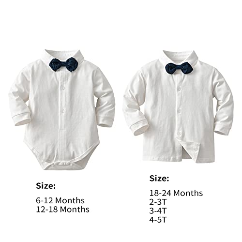 Image of Volunboy Toddler Suit Boys Formal Wedding Guest Dress Outfit | graduation dress clothes, gentleman ring bearer bowtie outfit, back-to-school pants set, birthday photoshoot dressy outfit