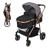 Vinteky Kinderwagen 3 in 1 komplettset bis 15 kg, Kombikinderwagen reisesysteme mit Babywanne,...
