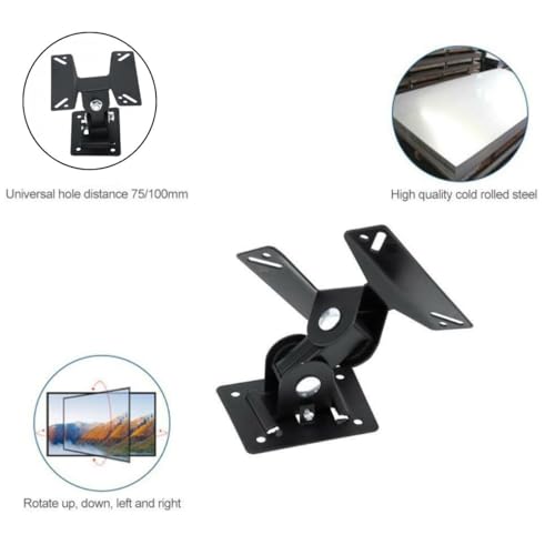 Image of UNICO Rotatable Monitor Wall Mount Stand for TV, LED, Monitors � Full Motion, Monitor Stand Tilt & Swivel, VESA Compatible, Bracket for 14-27 Inch Screens | VESA 75x75mm, 100x100mm | �Tilt Adjustment
