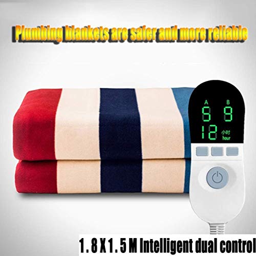 Walnut Double Control Electric Blanket, Stripe Thickened Electric Blanket Comfortable And Safe Waterproof Home Radiation Protection Electric Tweezers #TOP3