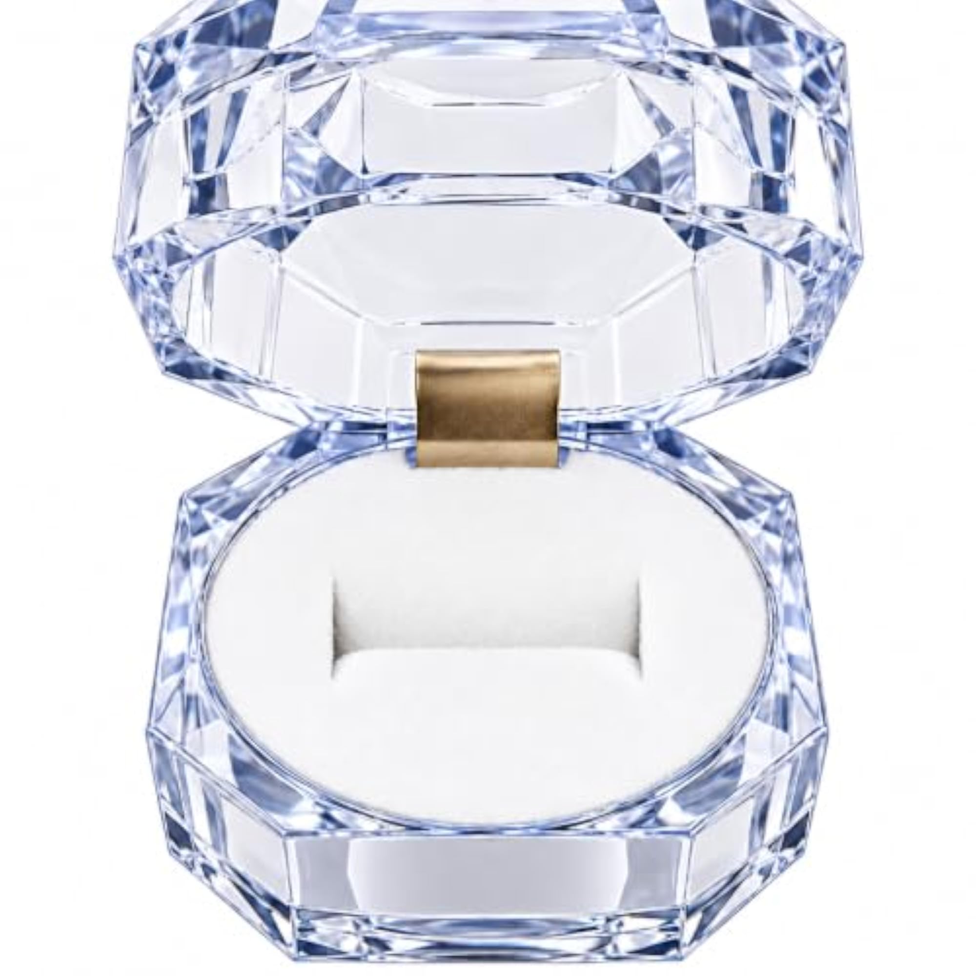 Beauty Tool Crystal Ring Box Transparent Storage Box Pack of 2