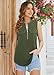 Bulotus Plus Size Women Sleeveless Tunic Tank Tops V Neck (XX-Large, Army Green)