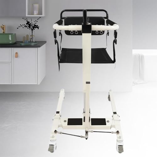 MhWrughts Cama elevadora portátil para Coche, Silla de traslado para Personas Mayores, Silla de Ruedas de Acero para Pacientes, Correas Ajustables, con Dos Tipos de Cojines, Capacidad de Carga 120 kg