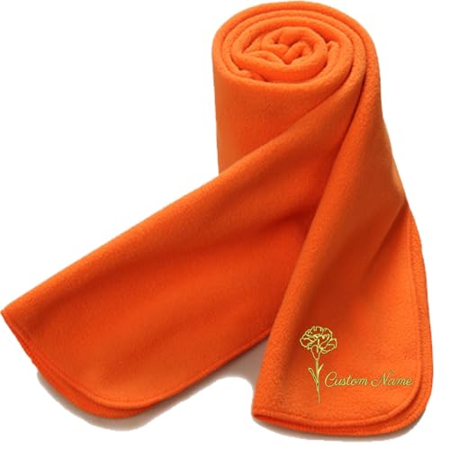 Winter Scarf for Women/Men Personalized,Custom Embroidered Name and Birth flower Warm Scarf, Lightweight for Her/Him