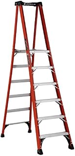 Louisville Ladder 6-Foot Fiberglass Ladder, with Platform, 375-Pound Load Capacity, Type IAA, FXP1806HD