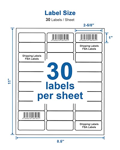 Address Labels, 1" X 2-5/8" Shipping Address Labels For Inkjet & Laser Printers, 300 Labels, 10 Sheets, Polono Mailing Labels Compatible With Avery 5160, 5260, 8160 Labels, Fba Labels, Easy To Peel #TOP1