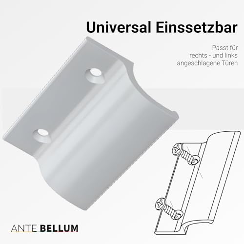 Ante bellum Balkontürgriff - Vielseitiger Aluminium Türgriff für Balkon-, Terrassen- und Fliegengittertüren, Terrassentür Griff incl. Schrauben, einfache Montage ohne Bohren (RAL 9016)