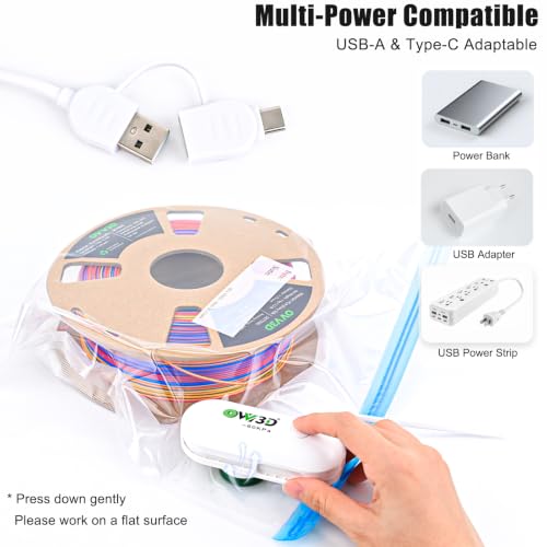 Image of 30 Pcs Filament Vacuum Storage Bags with Upgraded Pump for 3D Printer Accessories, Reusable 3D Printer Filament Storage Bags Vacuum Storage Seal Bag to Keep Dry, Plus Size 32x34cm / 12.6x13.4inch