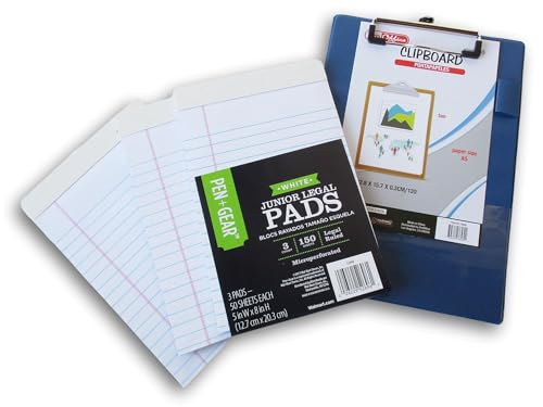 Mini porte-bloc A5 bleu avec bloc-notes Junior rigide pour écriture nomade