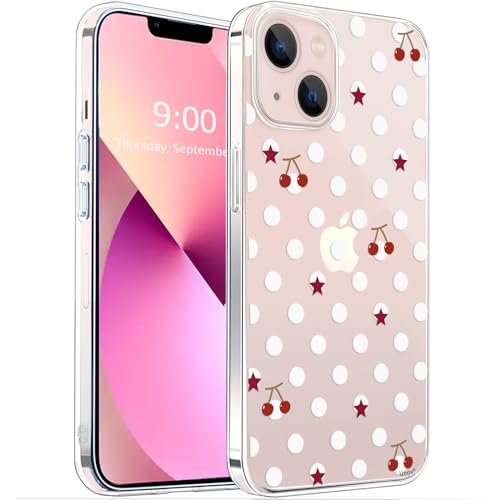Unov for iPhone 14/13 Case, Clear with Embossed Design, Polka Dots by Unov - Used condition - US$6.09