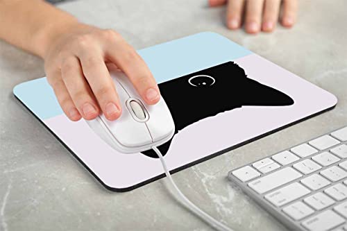 Cute Cat Mouse Pad Lovely Peeping Black Cat Mouse Pad, Gaming Mouse Mat With Custom Design, Non-Slip Rubber Base Mousepad, Office Mouse Pads,Desktop Mouse Mat 7.9 X 9.5 Inch #TOP2