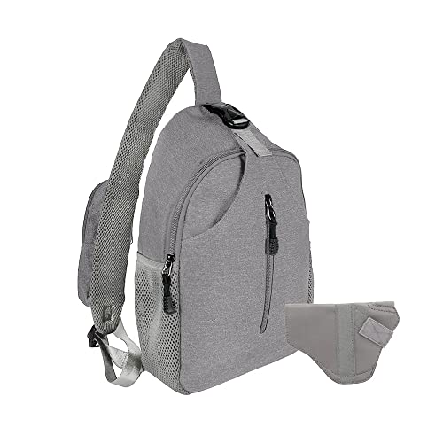 JESSIE & JAMES Multipurpose Concealed Carry Sling Backpack Purse Lightweight Crossbody Sling Bags For Women Men_ GY Grey