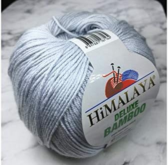 Dolphin Baby Himalaya Deluxe Bamboo Yarn, 3 Skein 300 Gram 820 Yard, 60% Bamboo 40% Cotton, White, Velvet, Knitting, Baby Blanket, Amigurumi